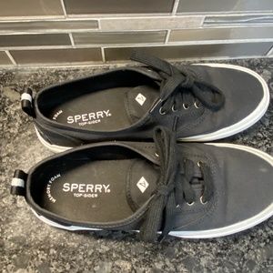 Sperry Womens Size 6 Pier Wave CVO Poplin Black Shoes